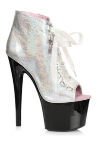 Ellie Shoes 709 ZAYLEE Stripper Bootie in Silver Glitter from SexyShoes.com