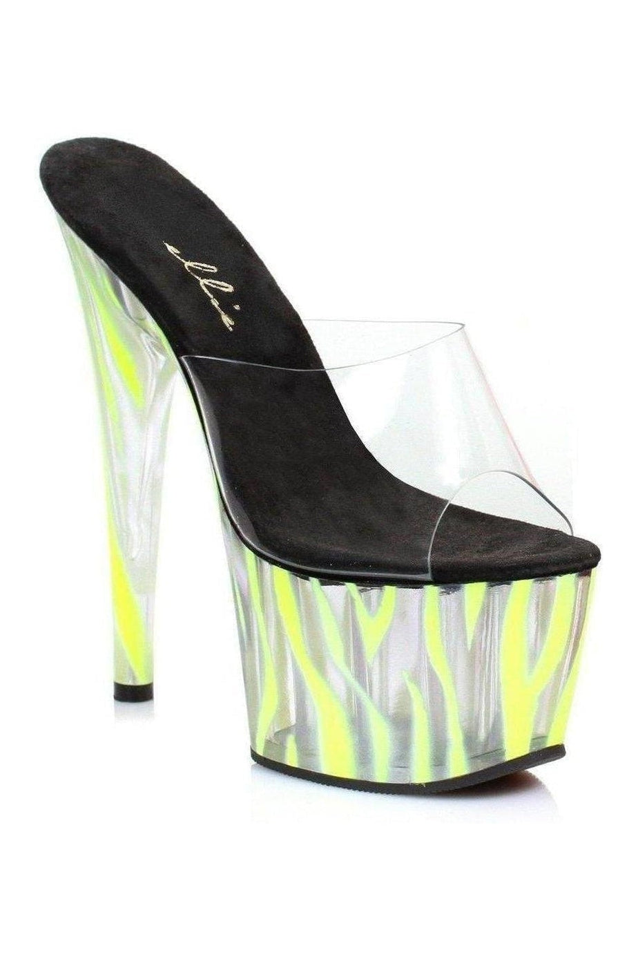 709-ZEBRA Platform Slide | Clear Vinyl-Ellie Shoes-SEXYSHOES.COM