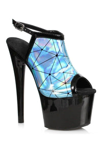 Ellie Shoes 709 ZION Stripper Sandal in Blue Patent from SexyShoes.com