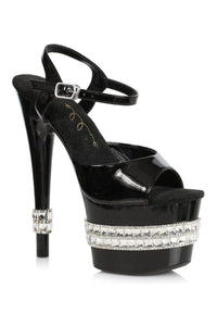 Ellie Shoes 710 JULIET Stripper Sandal in Black Patent from SexyShoes.com