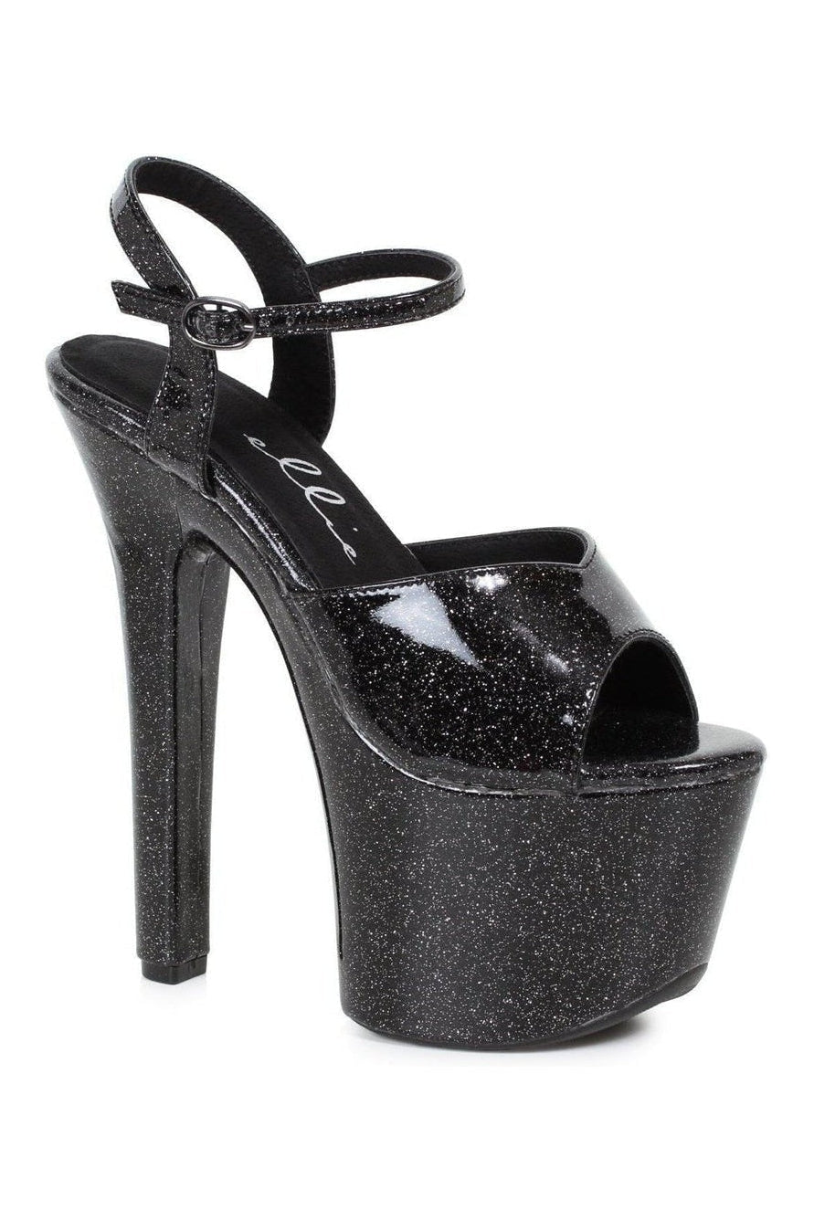 Ellie Shoes 711 BABBLE Stripper Sandal in Black Glitter from SexyShoes.com