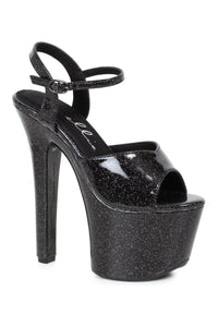 Ellie Shoes 711 BABBLE Stripper Sandal in Black Glitter from SexyShoes.com