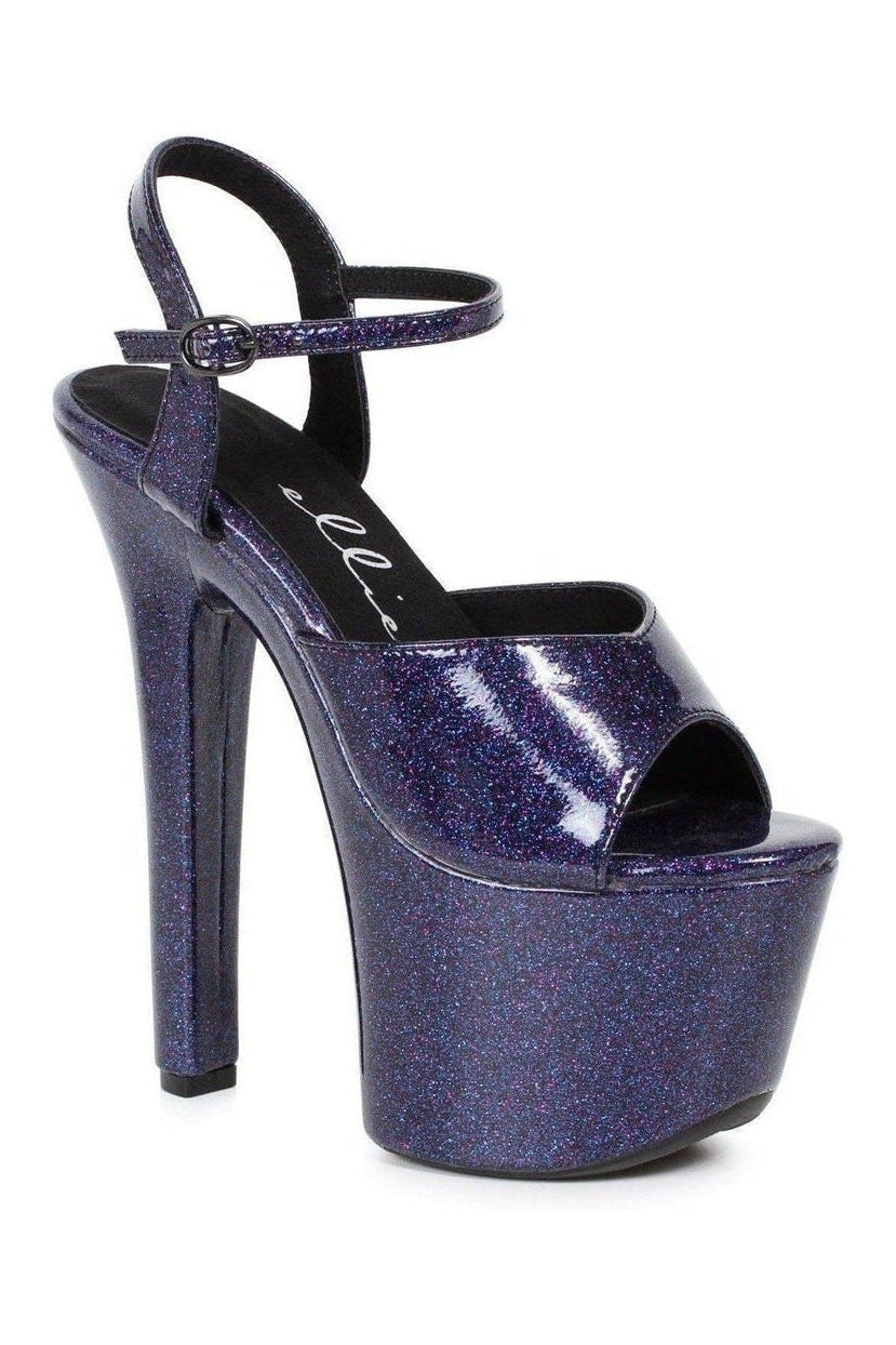 Ellie Shoes 711 BABBLE Stripper Sandal in Purple Glitter from SexyShoes.com