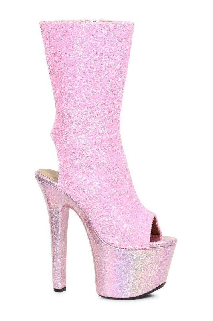 711-BUTTERCUP Stripper Ankle Boot | Pink Glitter-Ellie Shoes-SEXYSHOES.COM