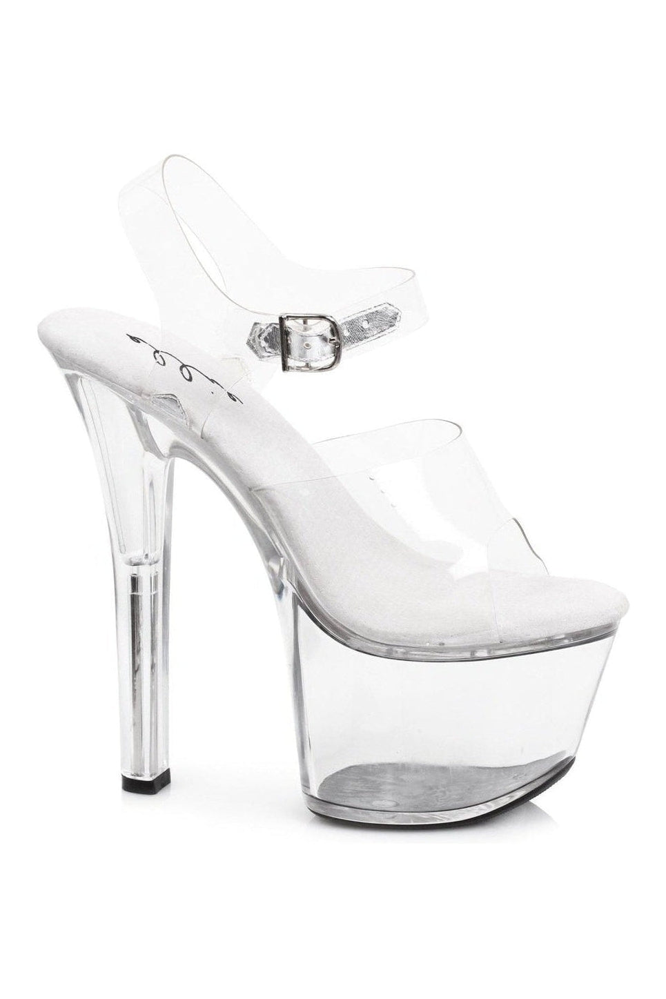711-FLIRT-C Stripper Sandal | Clear Patent-Ellie Shoes-SEXYSHOES.COM