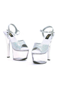 711-FLIRT-G Stripper Sandal | Silver Glitter
