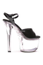 711-FLIRT Stripper Sandal | Black Patent