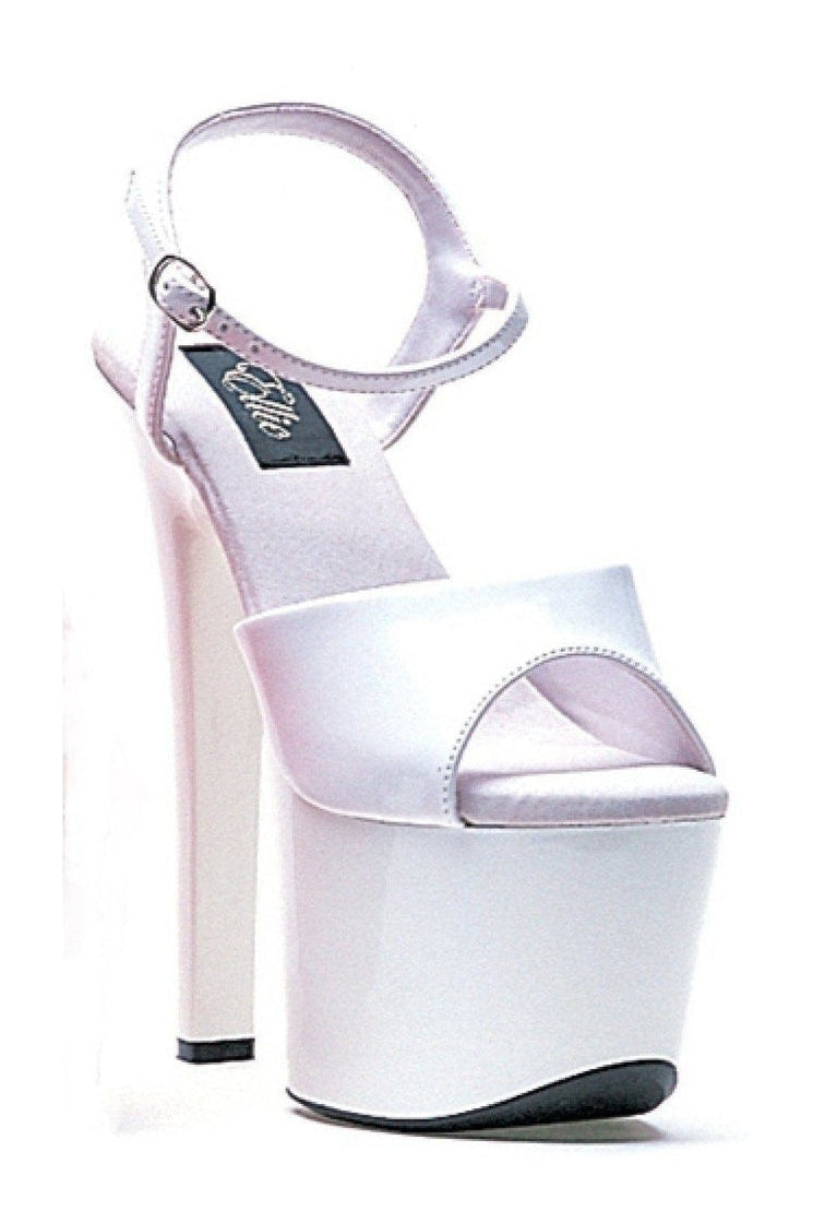 711-FLIRT Stripper Sandal | White Patent-Ellie Shoes-SEXYSHOES.COM