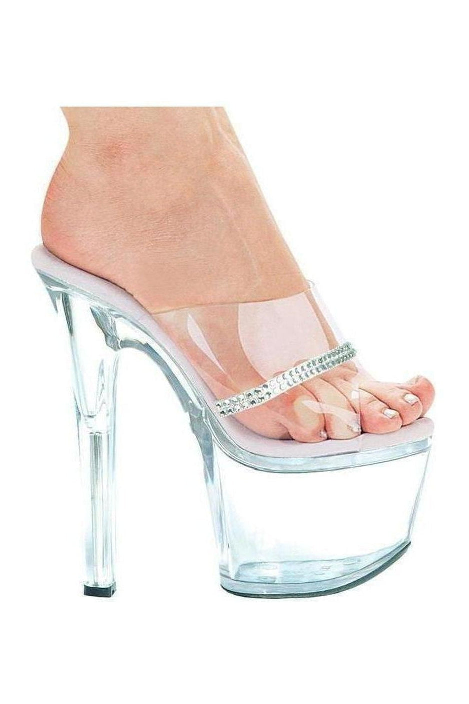 Ellie Shoes 711 JESSE Platform Slide in Clear Vinyl from SexyShoes.com