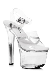 Ellie Shoes 711 JEWEL Stripper Sandal in Clear Vinyl from SexyShoes.com