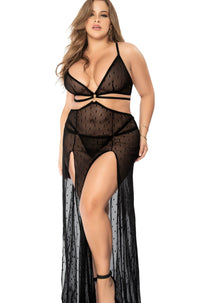Long Nightgown And Babydoll Set | Plus Size-Lingerie Sets-SEXYSHOES.COM