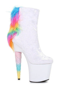Ellie Shoes 777 MAGIC Stripper Bootie in White Velvet from SexyShoes.com