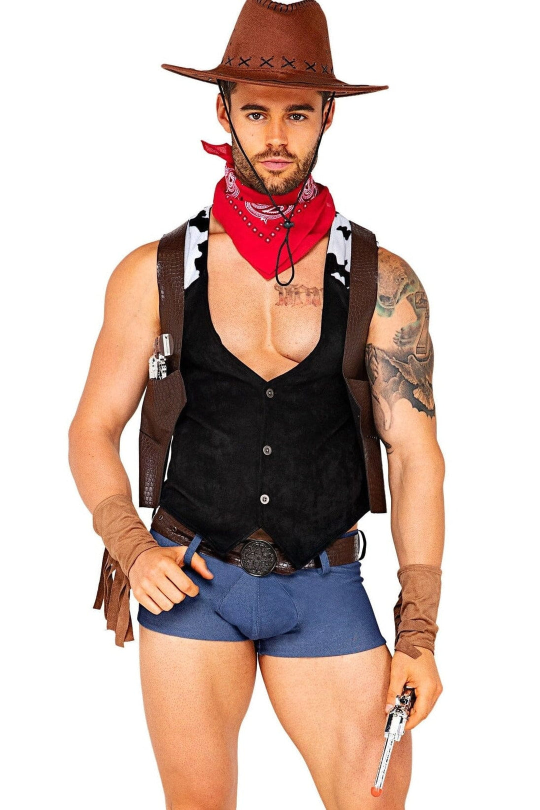 7pc Showdown Cowboy-Western Costumes-Roma Costumes-Black-L-SEXYSHOES.COM