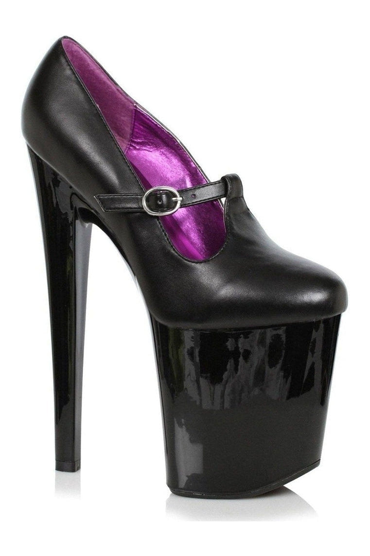 821-ASPH Stripper Pump | Black Faux Leather-Ellie Shoes-SEXYSHOES.COM