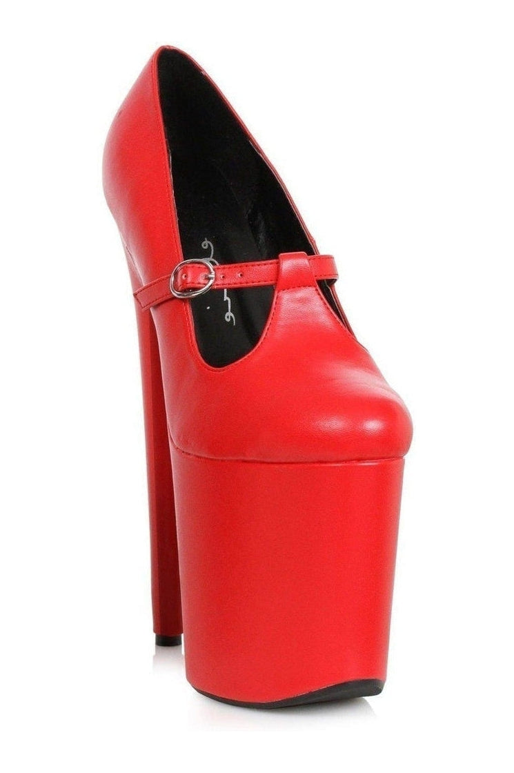 821-ASPH Stripper Pump | Red Faux Leather-Ellie Shoes-SEXYSHOES.COM