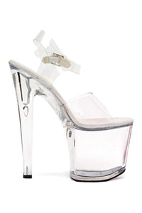 Ellie Shoes 821 BROOK Platform Sandal in Clear Vinyl from SexyShoes.com