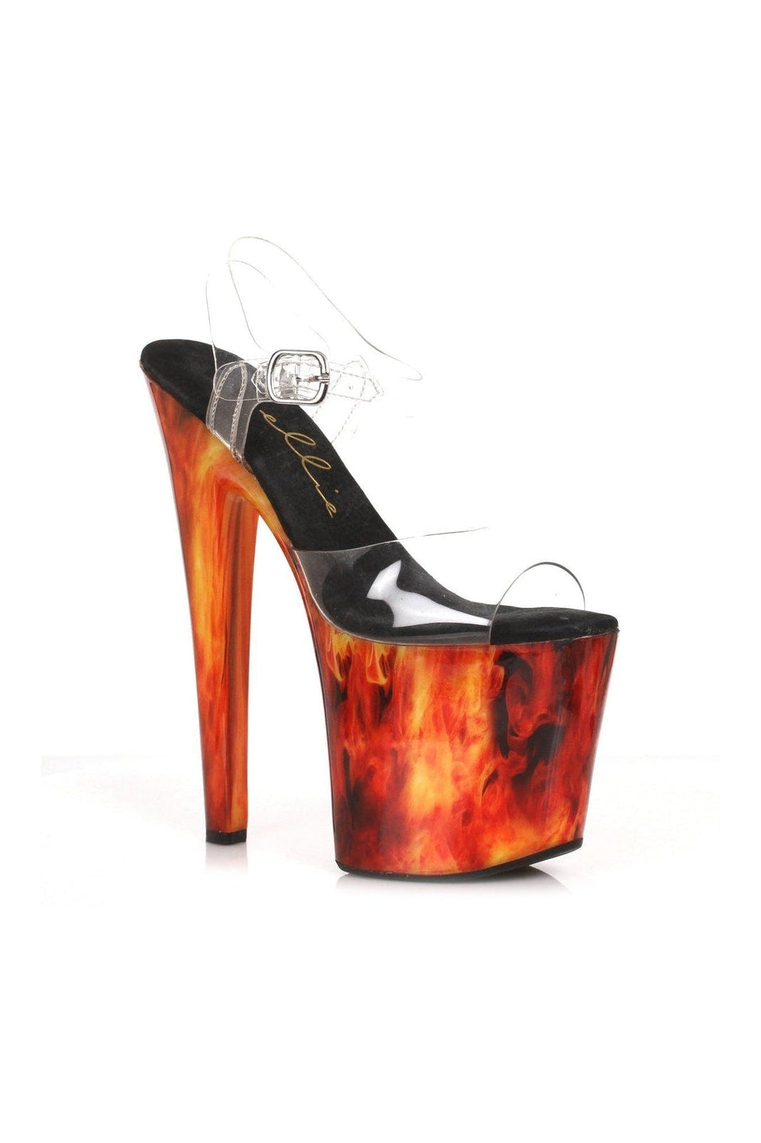 Ellie Shoes 821 FIERY Sandal in Clear Vinyl from SexyShoes.com