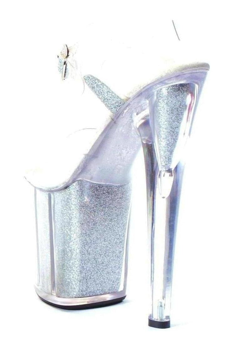 Ellie Shoes 821 GLITTER Platform Sandal in Clear Vinyl from SexyShoes.com