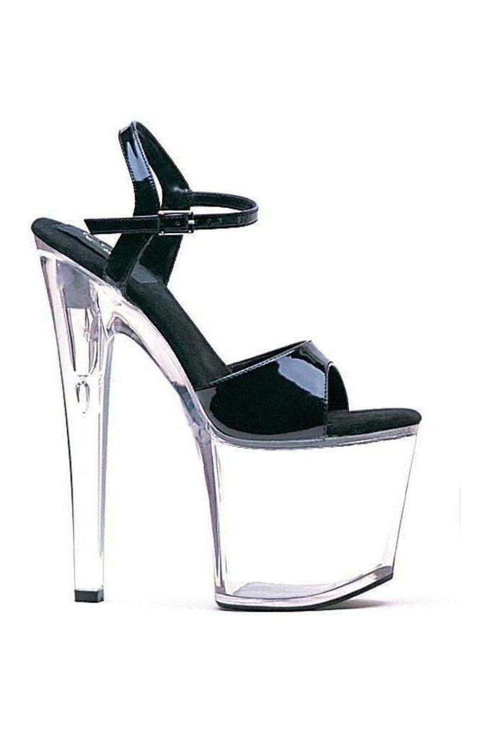 821-JULIET-C Platform Sandal | Black Patent-Ellie Shoes-SEXYSHOES.COM