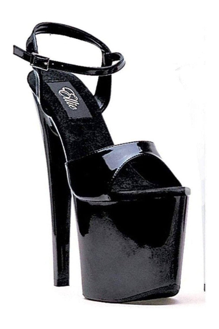 821-JULIET Platform Sandal | Black Patent-Ellie Shoes-SEXYSHOES.COM