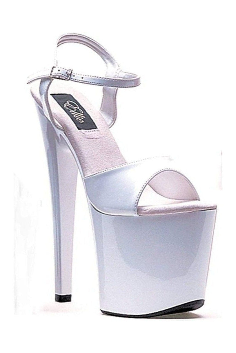 Ellie Shoes 821 JULIET Platform Sandal in White Patent from SexyShoes.com