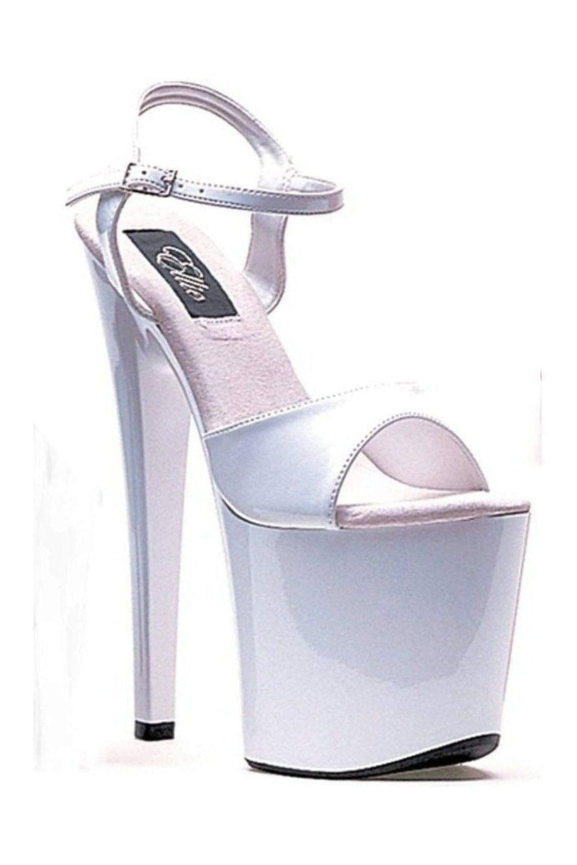 821-JULIET Platform Sandal | White Patent-Ellie Shoes-SEXYSHOES.COM