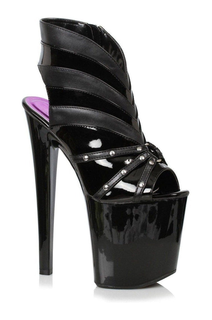 821-LITH Stripper Bootie | Black Faux Leather-Ellie Shoes-SEXYSHOES.COM