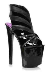 Ellie Shoes 821 LITH Stripper Bootie in Black Faux Leather from SexyShoes.com