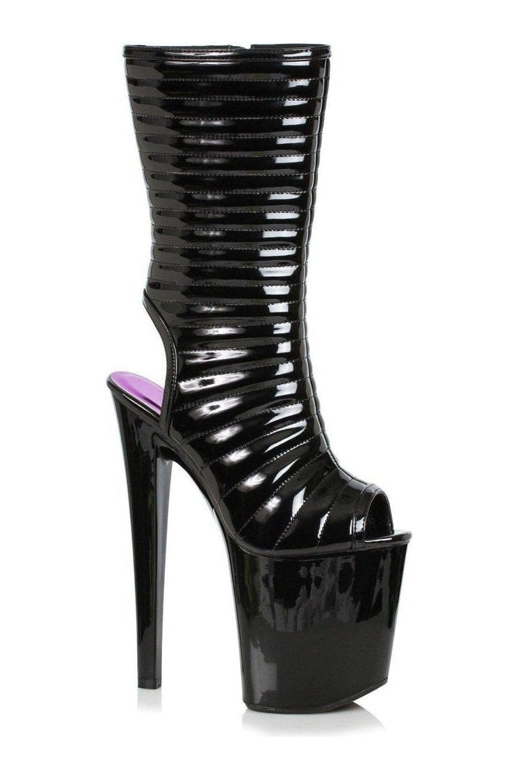 Ellie Shoes 821 MELISSA Stripper Bootie in Black Faux Leather from SexyShoes.com