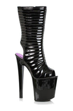 821-MELISSA Stripper Bootie | Black Faux Leather