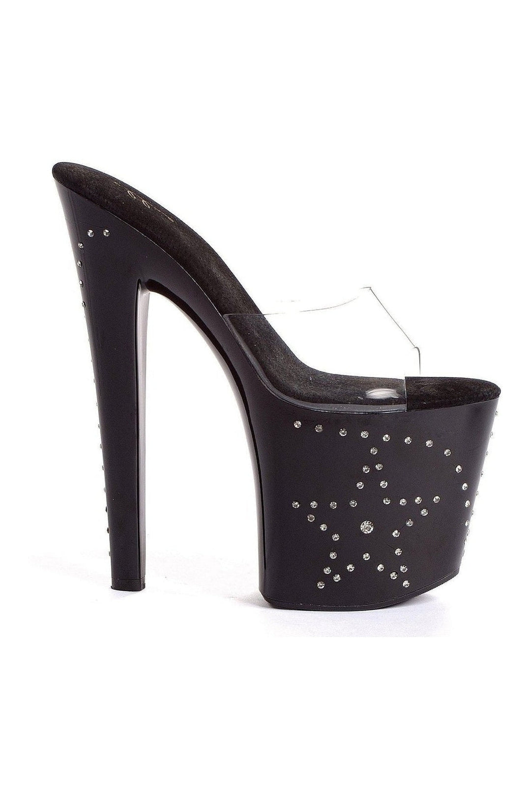 Ellie Shoes 821 STAR Platform Sandal in Clear Vinyl from SexyShoes.com