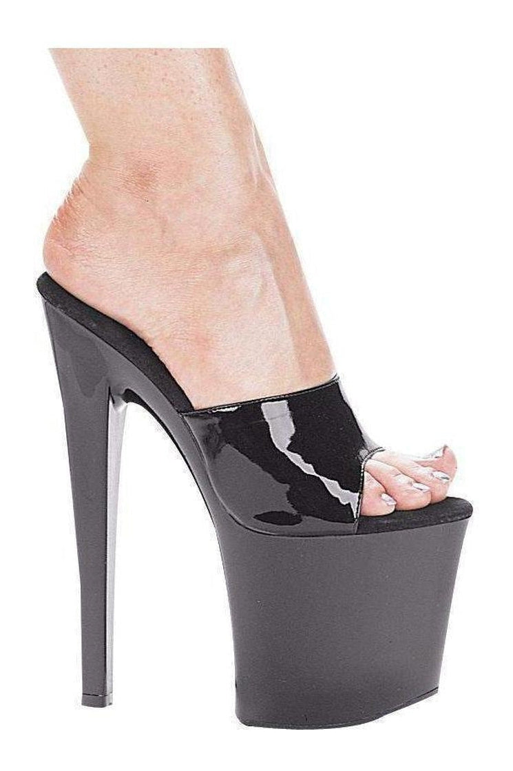 821-VANITY Platform Slide | Black Patent-Ellie Shoes-SEXYSHOES.COM