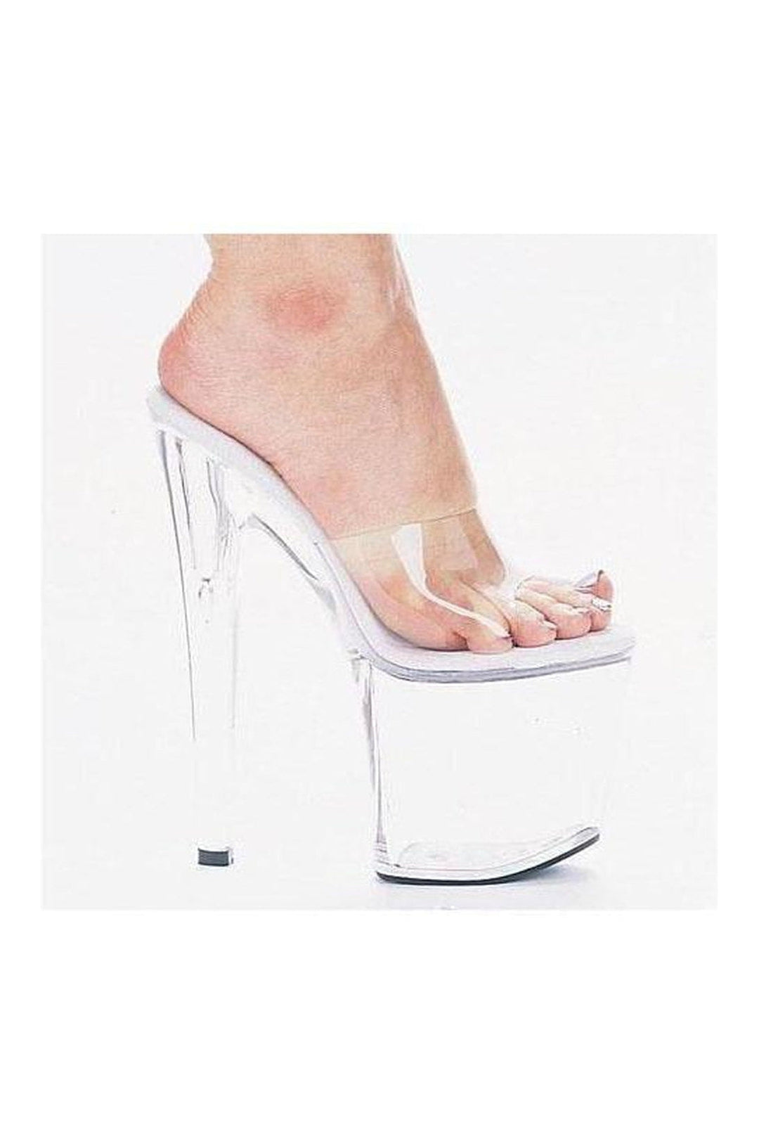 821-VANITY Platform Slide | Clear Vinyl-Ellie Shoes-SEXYSHOES.COM