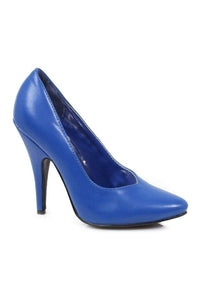 Ellie Shoes 8220 Pump in Blue Faux Leather from SexyShoes.com