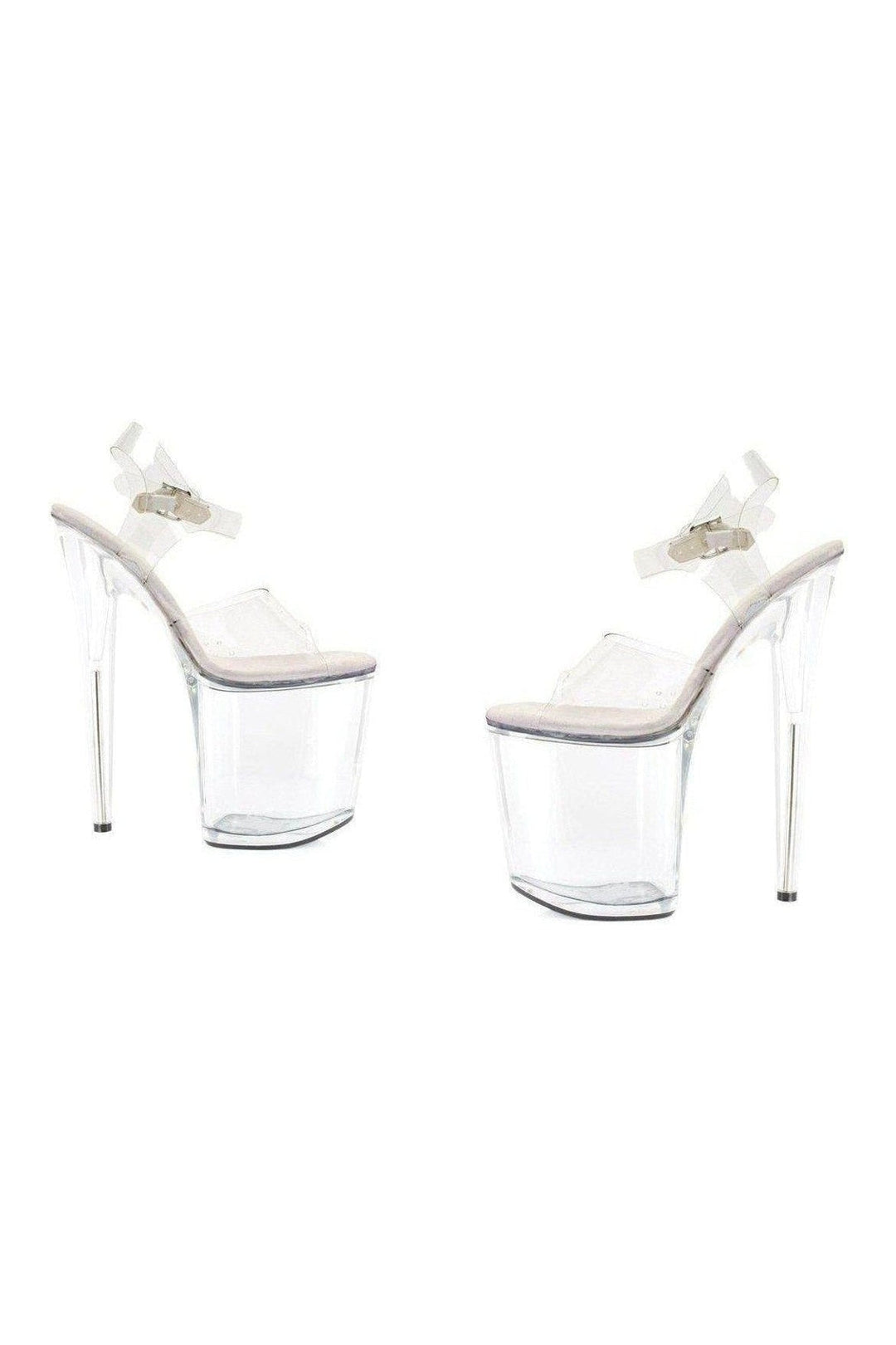 Ellie Shoes 850 BROOK Platform Sandal in Clear Vinyl from SexyShoes.com