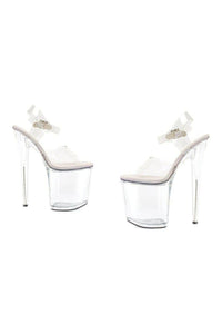 Ellie Shoes 850 BROOK Platform Sandal in Clear Vinyl from SexyShoes.com