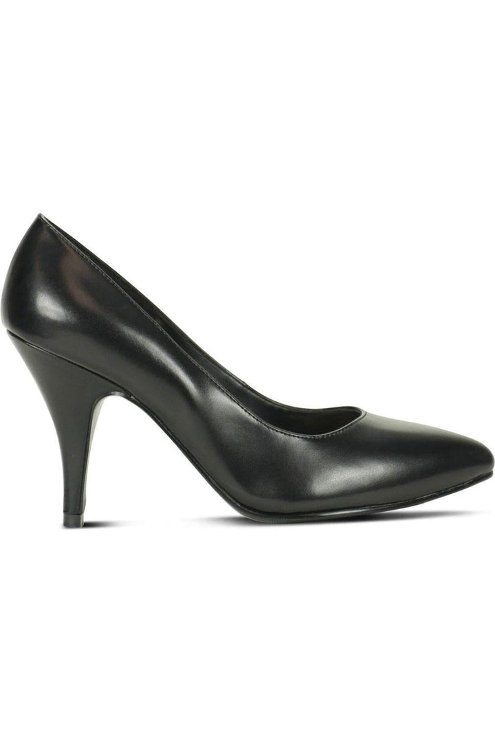 8902-Wide Classic Pump | Black Faux Leather-Sexyshoes Brand-Pumps-SEXYSHOES.COM