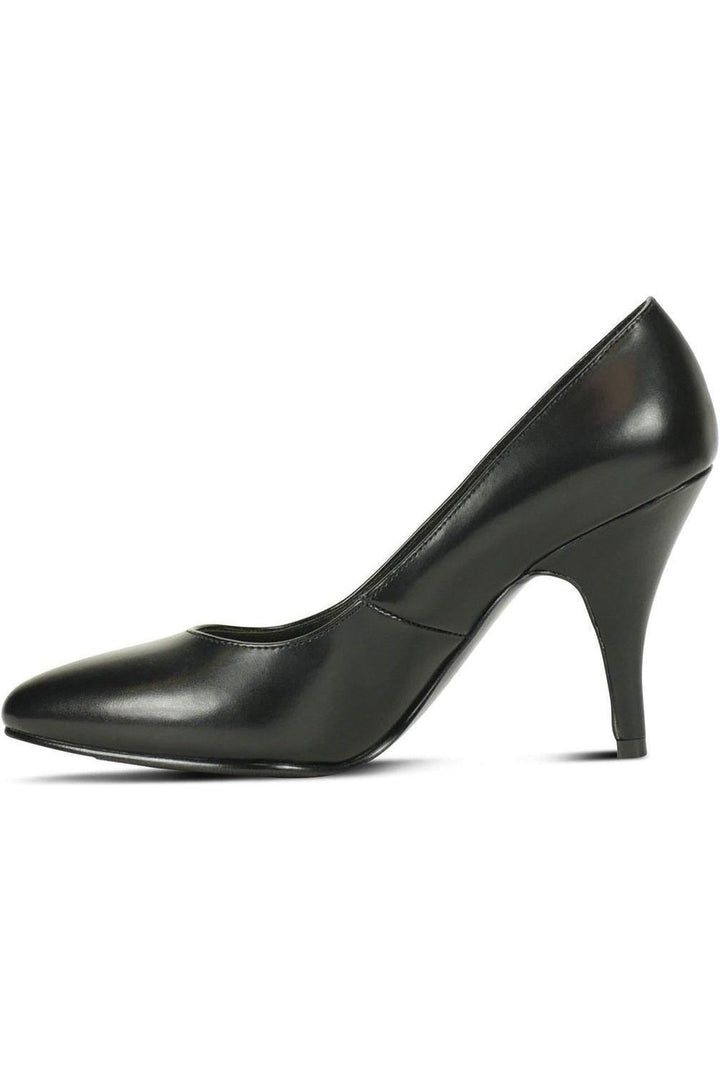 8902-Wide Classic Pump | Black Faux Leather-Sexyshoes Brand-Pumps-SEXYSHOES.COM