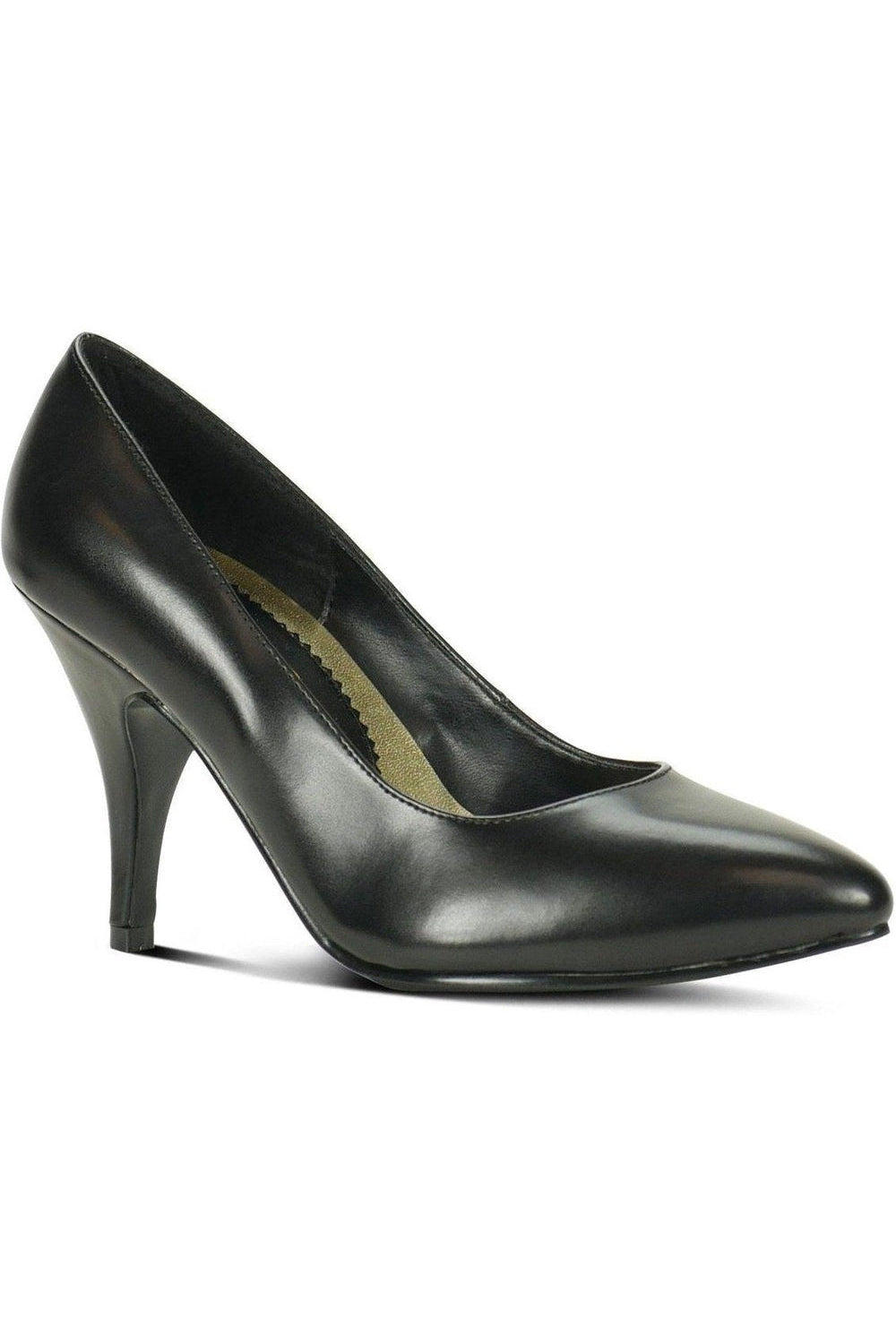 8902-Wide Classic Pump | Black Faux Leather-Sexyshoes Brand-Black-Pumps-SEXYSHOES.COM