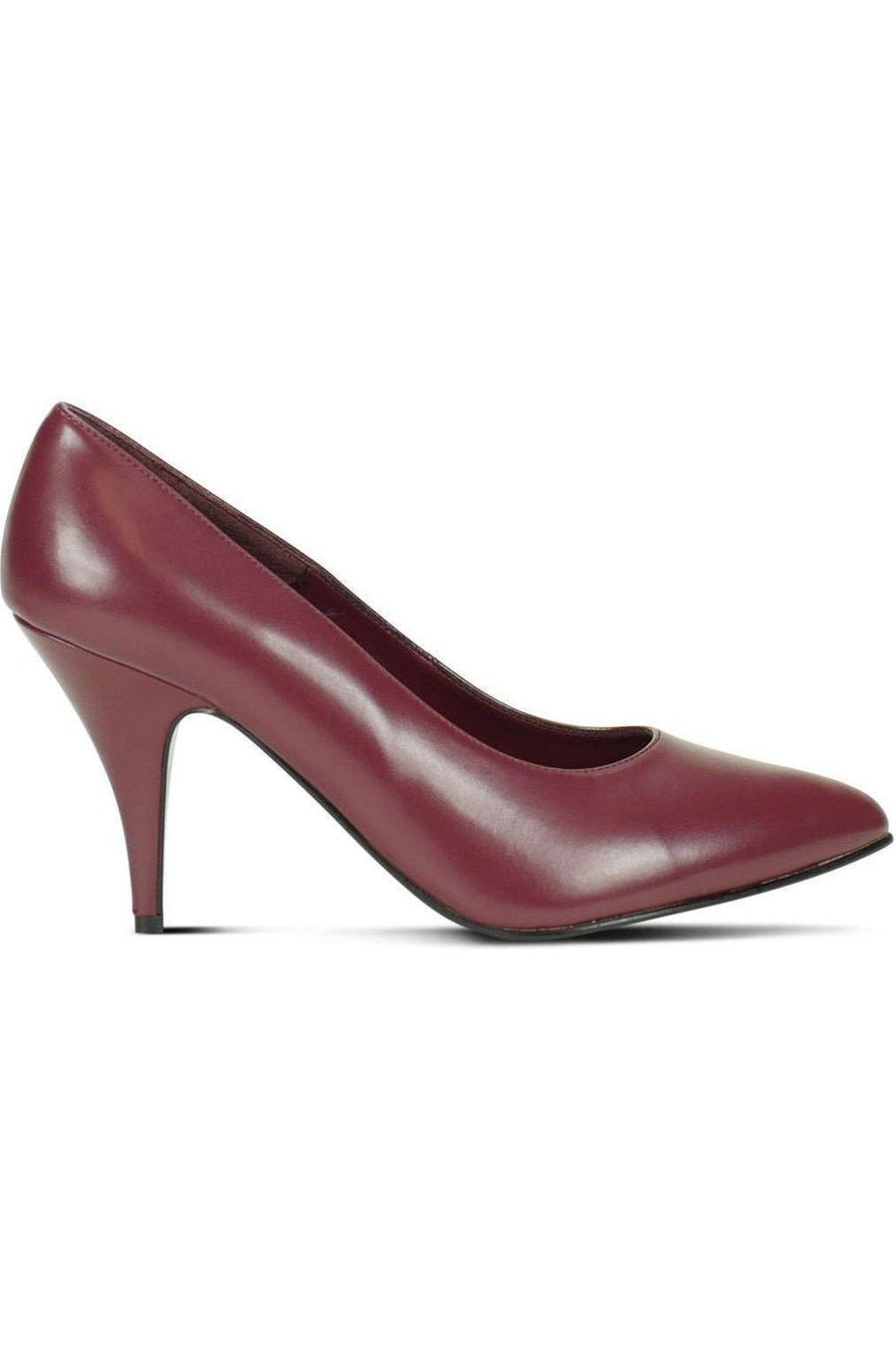 Sexyshoes Brand 8902 Wide Classic Pump in Burgundy Faux Leather