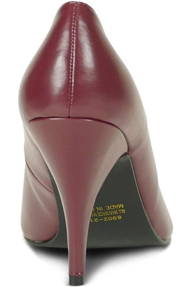 8902-Wide Classic Pump | Wine Faux Leather-Sexyshoes Brand-Pumps-SEXYSHOES.COM