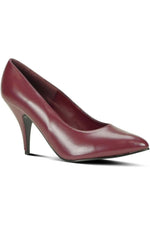 8902-Wide Classic Pump | Wine Faux Leather