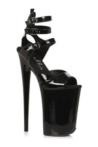 Ellie Shoes 909 ATHENA Sandal in Black Faux Leather from SexyShoes.com