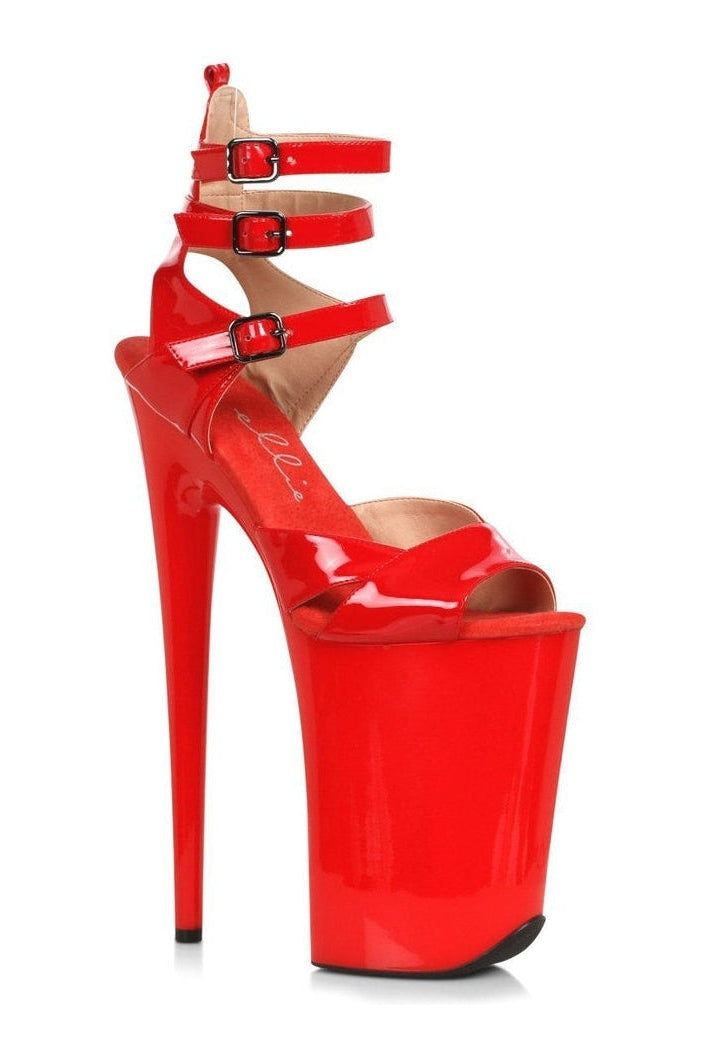 909-ATHENA Sandal | Red Faux Leather-Sandal-Ellie Shoes-SEXYSHOES.COM