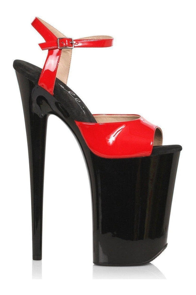 909-JULIET Sandal | Red Faux Leather-Sandal-Ellie Shoes-SEXYSHOES.COM