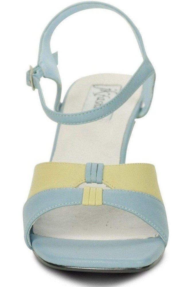 Sexyshoes Brand 9720 Bella Leather Vintage Sandal in Blue Genuine Leather