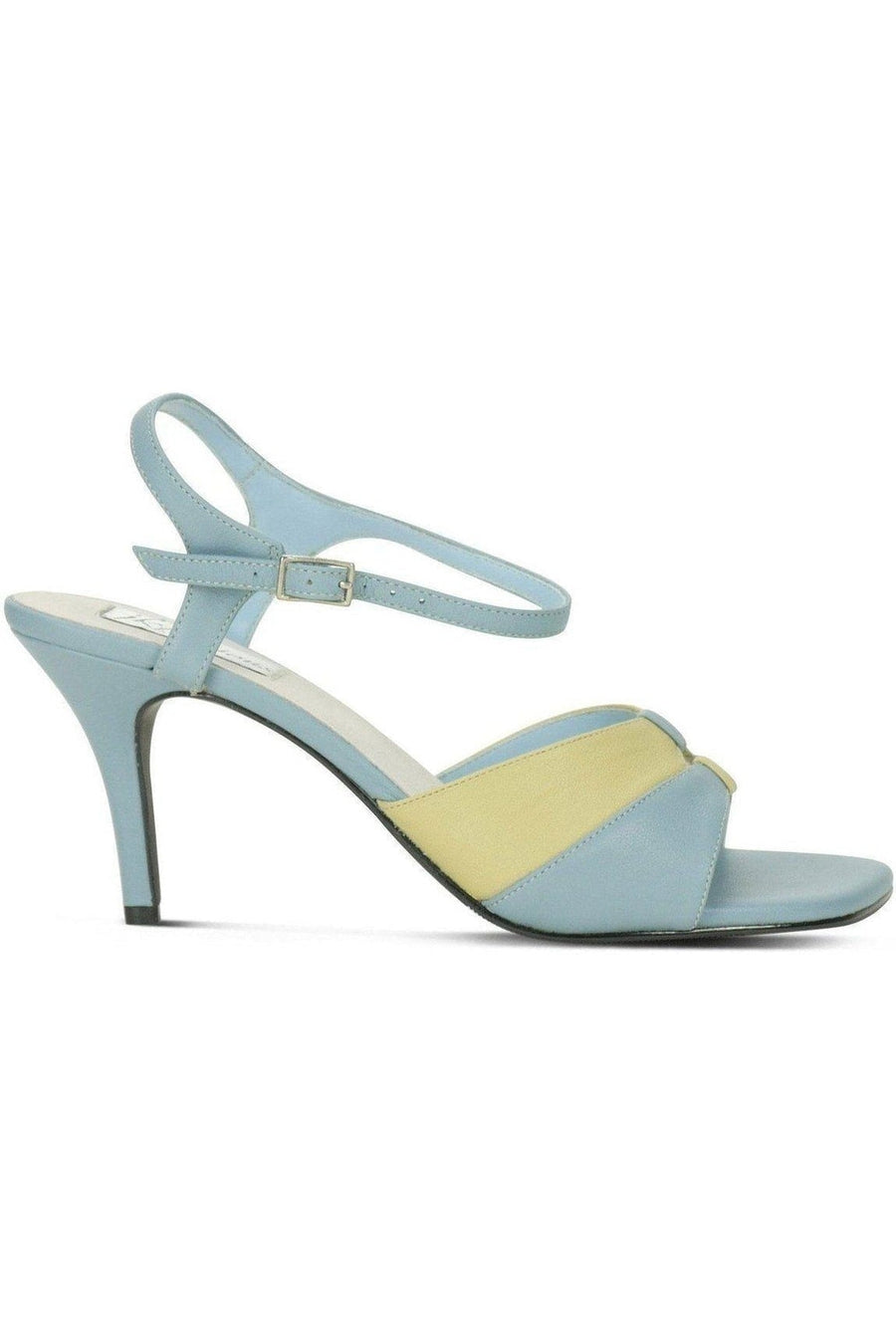 Sexyshoes Brand 9720 Bella Leather Vintage Sandal in Blue Genuine Leather