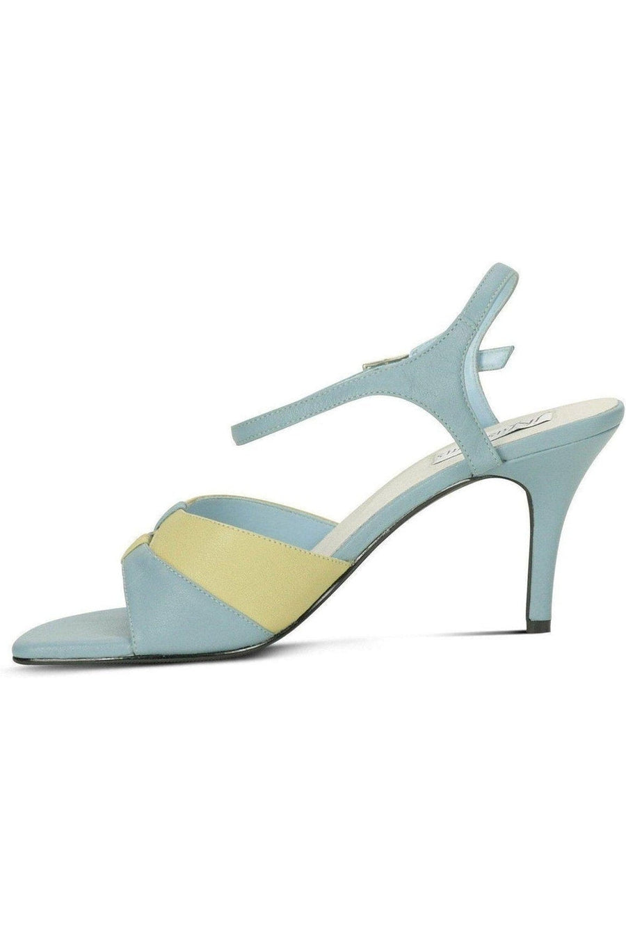 Sexyshoes Brand 9720 Bella Leather Vintage Sandal in Blue Genuine Leather