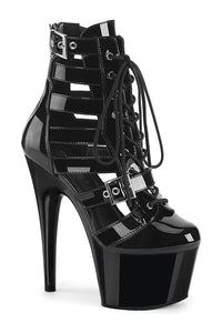 Pleaser ADORE-1013MST Black Patent Ankle Boot in Black Patent from SexyShoes.com