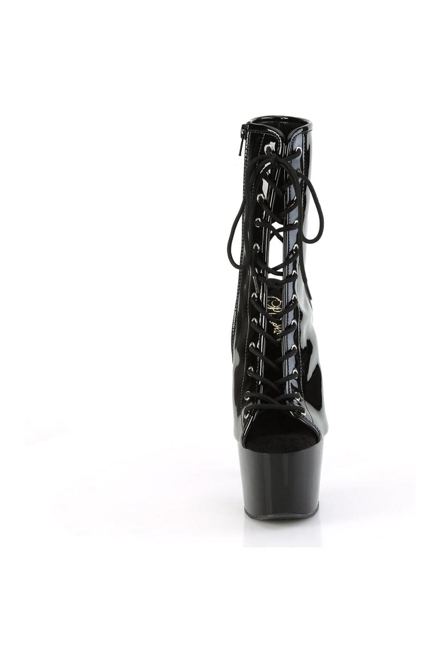 Pleaser ADORE-1016 Black Patent Ankle Boot in Black Patent